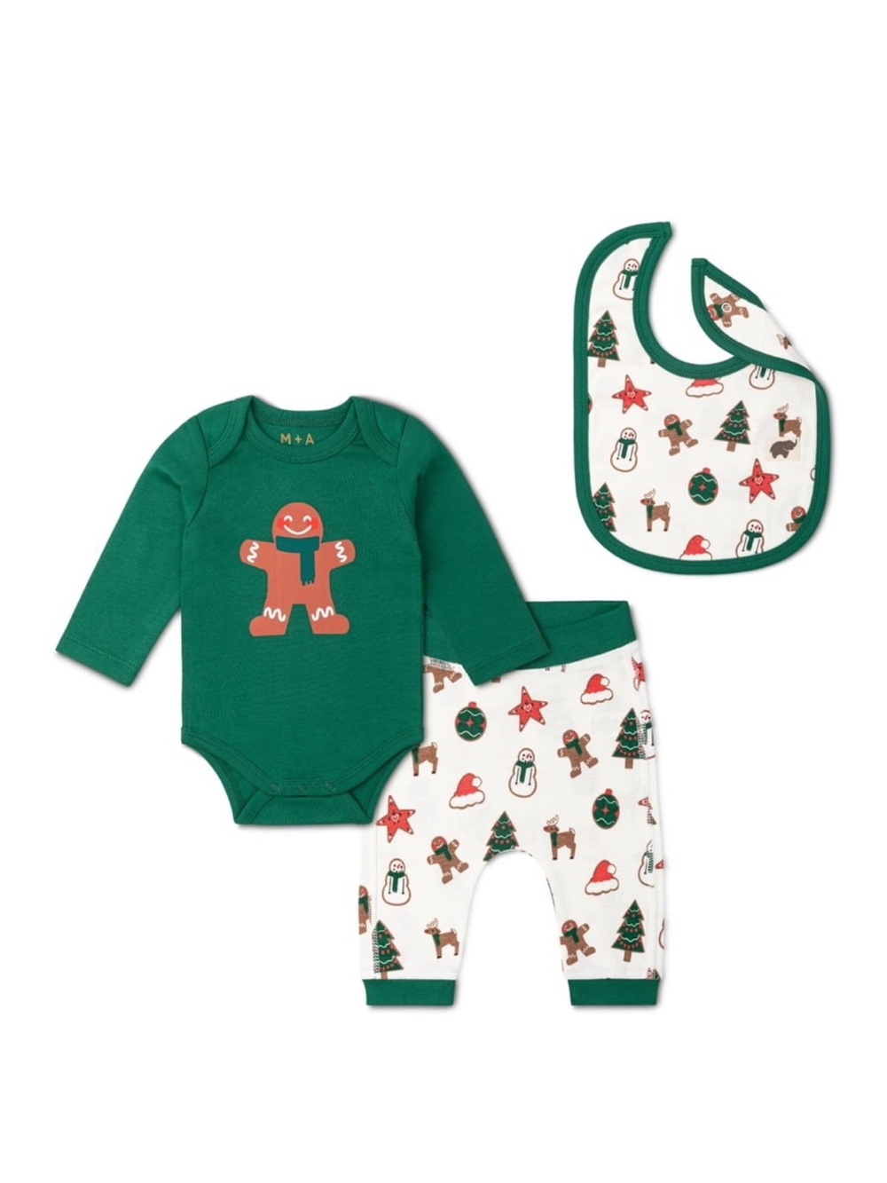 M+A by Monica + Andy Organic Cotton First Moves Set (Christmas Cookies 🍪)